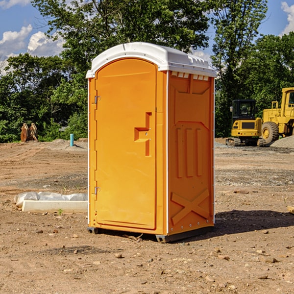 how often are the portable restrooms cleaned and serviced during a rental period in Cleveland AR